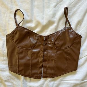 Vegan leather corset top
